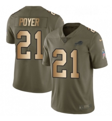 Mens Nike Buffalo Bills 21 Jordan Poyer Limited OliveGold 2017 Salute to Service NFL Jersey