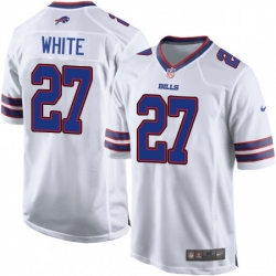 Mens Nike Buffalo Bills 27 TreDavious White Game White NFL Jersey