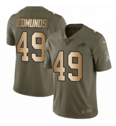 Mens Nike Buffalo Bills 49 Tremaine Edmunds Limited Olive Gold 2017 Salute to Service NFL Jersey