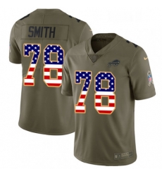 Mens Nike Buffalo Bills 78 Bruce Smith Limited OliveUSA Flag 2017 Salute to Service NFL Jersey