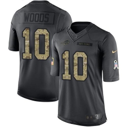 Nike Bills #10 Robert Woods Black Mens Stitched NFL Limited 2016 Salute To Service Jersey