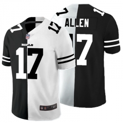 Nike Bills 17 Josh Allen Black And White Split Vapor Untouchable Limited Jersey