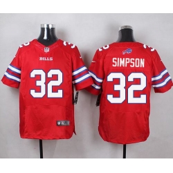 Nike Bills #32 O  J  Simpson Red Mens Stitched NFL Elite Rush Jersey