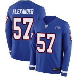 Nike Bills 57 Lorenzo Alexander Royal Blue Team Color Men s Stitched NFL Limited Therma Long Sleeve Jersey