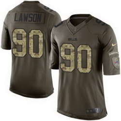 Nike Bills #90 Shaq Lawson Green Mens Stitched NFL Limited Salute To Service Jersey