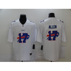 Nike Buffalo Bills 17 Josh Allen White Shadow Logo Limited Jersey