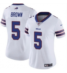 Women Buffalo Bills 5 Anthony Brown White Vapor Stitched Football Jersey