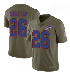 Bills #26 Devin Singletary Olive Youth Stitched Football Limited 2017 Salute to Service Jersey