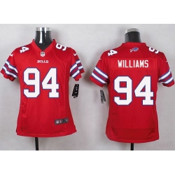 Nike Bills #94 Mario Williams Red Youth Stitched NFL Limited Rush Jersey