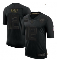 Youth Buffalo Bills 12 Jim Kelly Black Limited 2020 Salute To Service Jersey