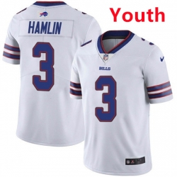 Youth Buffalo Bills 3 Damar Hamlin White Vapor Untouchable Limited Stitched Jersey