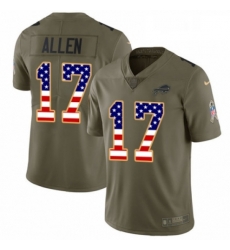 Youth Nike Buffalo Bills 17 Josh Allen Limited Olive USA Flag 2017 Salute to Service NFL Jersey