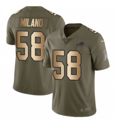 Youth Nike Buffalo Bills #58 Matt Milano Limited Olive Gold 2017 Salute to Service NFL Jersey