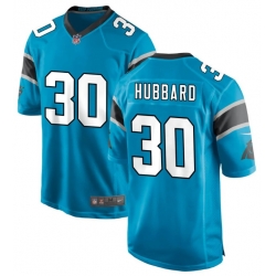 Men Carolina Panthers #30 Chuba Hubbard Blue F U S E Stitched NFL Jersey