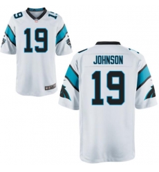 Men Nike Carolina Panthers Keshawn Johnson 19 White Vapor Limited Jersey