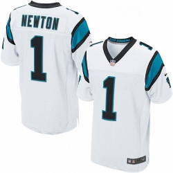 Mens Nike Carolina Panthers 1 Cam Newton Elite White NFL Jersey