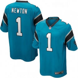 Mens Nike Carolina Panthers 1 Cam Newton Game Blue Alternate NFL Jersey