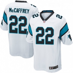 Mens Nike Carolina Panthers 22 Christian McCaffrey Game White NFL Jersey