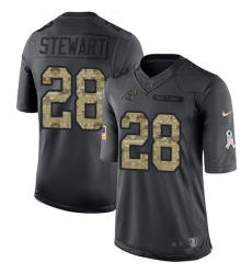 Nike Panthers #28 Jonathan Stewart Black Mens Stitched NFL Limited 2016 Salute to Service Jersey