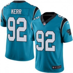 Nike Panthers 92 Zach Kerr Blue Men Stitched NFL Limited Rush Jersey