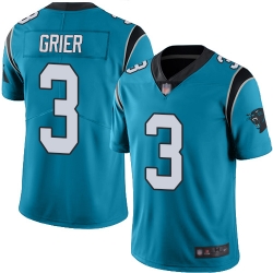 Panthers 3 Will Grier Blue Men Stitched Football Limited Rush Jersey