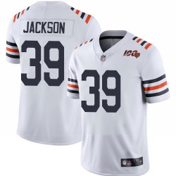 Bears 39 Eddie Jackson White Alternate Men Stitched Football Vapor Untouchable Limited 100th Season Jersey