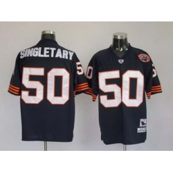 Chicago Bears 50 SINGLETARY blue throwback Jerseys