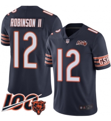 Men Chicago Bears 12 Allen Robinson Navy Blue Team Color 100th Season Limited Football Jersey