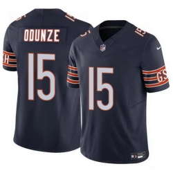 Men Chicago Bears 15 Rome Odunze Navy 2024 Draft F U S E  Vapor Stitched Football Jersey