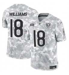 Men Chicago Bears 18 Caleb Williams 2024 F U S E Arctic Camo Salute To Service Limited Stitched Football Jersey