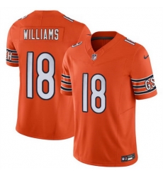 Men Chicago Bears 18 Caleb Williams Orange 2024 Draft F U S E Vapor Stitched Football Jersey