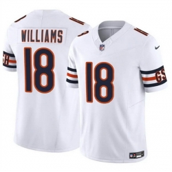 Men Chicago Bears 18 Caleb Williams White 2024 Draft F U S E  Vapor Stitched Football Jersey