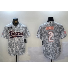 Men Chicago Bears 2 DJ Moore 2024 Arctic Camo Salute To Service Stitched Baseball Jersey