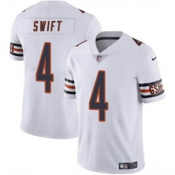 Men Chicago Bears 4 D u2019Andre Swift White Vapor Stitched Football Jersey