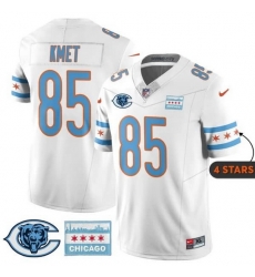 Men Chicago Bears 85 Cole Kmet White City Edition F U S E With Chicago Flag Vapor Untouchable Limited Stitched Football Jersey Men Chicago Bears 85 Cole Kmet White City Edition F U S E With Chicago Flag Vapor Untouchable Limited Stitched Football Jersey