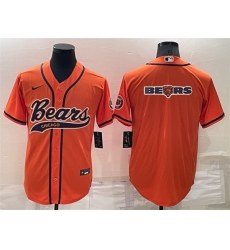 Men Chicago Bears Orange Team Big Logo With Patch Cool Base Stitched Baseb