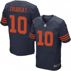 Mens Nike Chicago Bears 10 Mitchell Trubisky Elite Navy Blue Alternate NFL Jersey