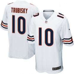 Mens Nike Chicago Bears 10 Mitchell Trubisky Game White NFL Jersey