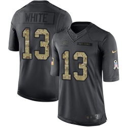 Nike Bears #13 Kevin White Black Mens Stitched NFL Limited 2016 Salute to Service Jersey