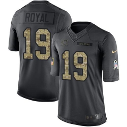 Nike Bears #19 Eddie Royal Black Mens Stitched NFL Limited 2016 Salute to Service Jersey