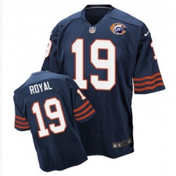 Nike Bears #19 Eddie Royal Navy Blue Throwback Mens Stitched NFL Elite Jersey