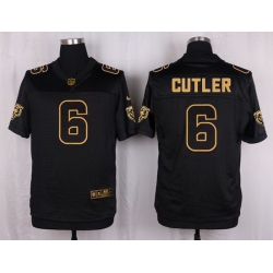 Nike Bears #6 Jay Cutler Black Mens Stitched NFL Elite Pro Line Gold Collection Jersey