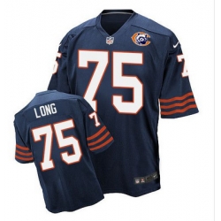 Nike Bears #75 Kyle Long Navy Blue Throwback Mens Stitched NFL Elite Jersey