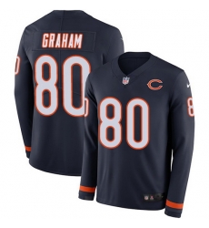 Nike Bears 80 Jimmy Graham Navy Blue Team Color Men Stitched NFL Limited Therma Long Sleeve Jersey