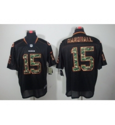 Nike Chicago Bears 15 Brandon Marshall Black Elite Lights Out Camo Number NFL Jersey