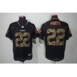 Nike Chicago Bears 22 Matt Forte Black Elite Lights Out Camo Number NFL Jersey