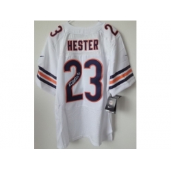 Nike Chicago Bears 23 Devin Hester White Elite Signed NFL Jersey