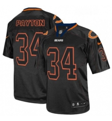 Nike Chicago Bears 34 Walter Payton Lights Out Black Elite NFL Jersey