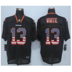 nike nfl jerseys chicago bears 13 white black[Elite USA flag fashion][white]