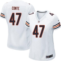 Nike NFL Chicago Bears #47 Chris Conte White Women's Game Road Jersey